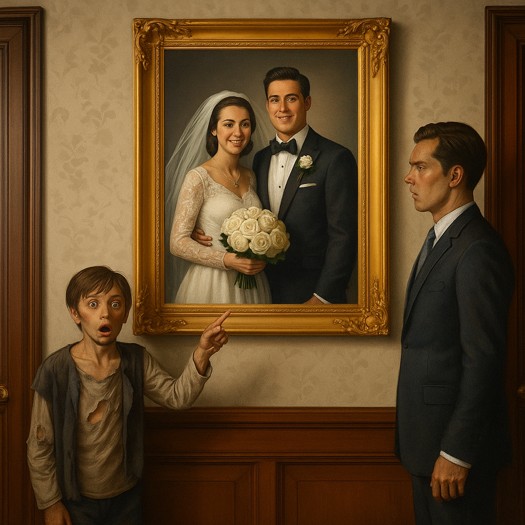 Бездомный мальчик указал на свадебное фото: «Это моя мама»