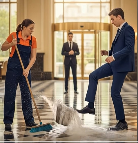 Син власника готелю принижував жінку, яка мила підлогу, навіть не уявляючи, що станеться далі.