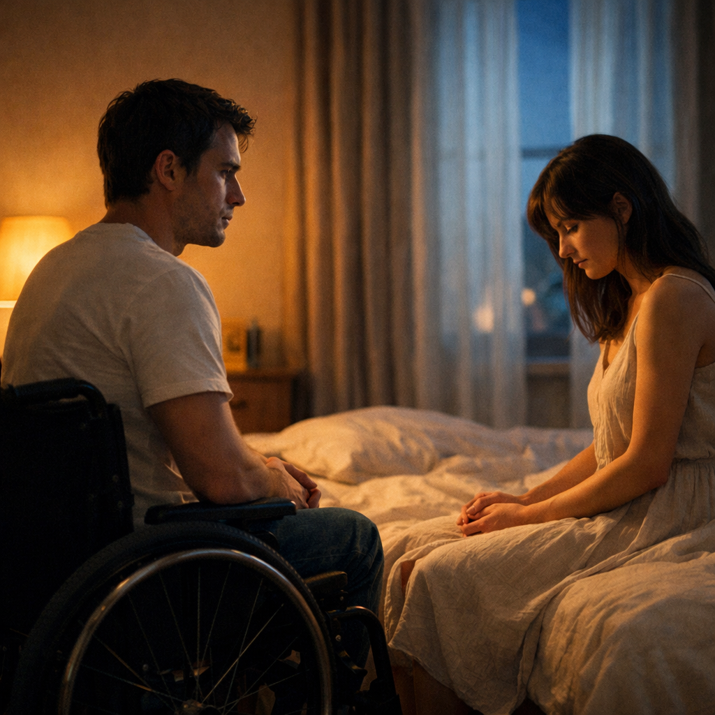 У першу шлюбну ніч він встав із візка — і я зрозуміла, що вийшла заміж не просто за пораненого, а за чоловіка, який ховається від тих, хто хоче його добити.