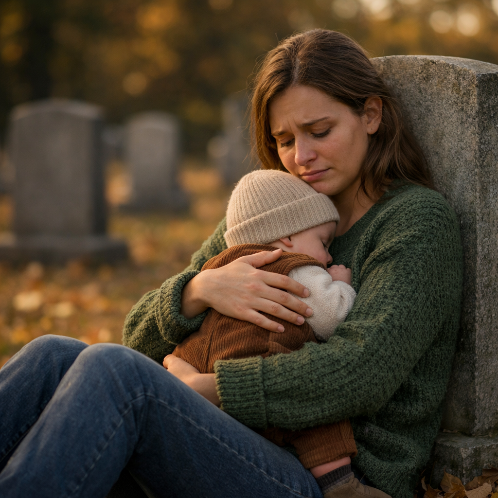 Вона прийшла на Байкове кладовище з немовлям