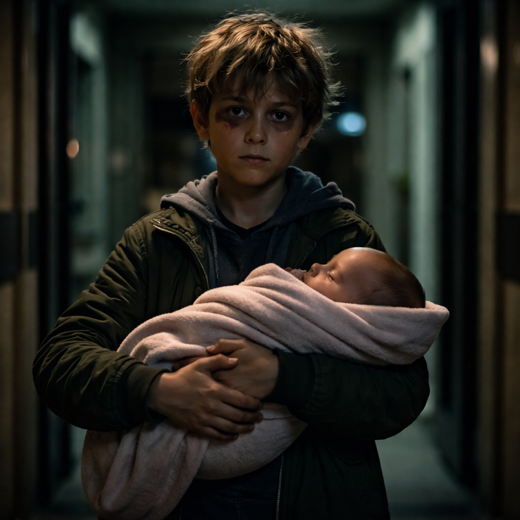 Мальчик врывается в больницу и спасает семью.