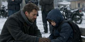 Седой байкер остановился — и одним обещанием спас ребёнка.