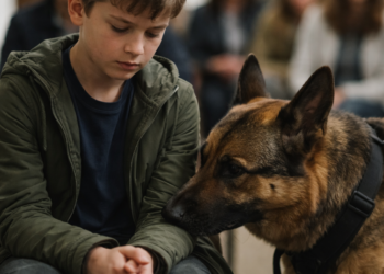 Служебный пёс нарушил приказ и спас мальчика.